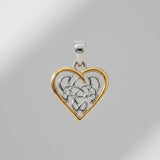 Celtic Knot Heart Sterling Silver and 18K Gold Accent Pendant MPD2332 by MPD2332
