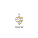 Celtic Knot Heart Sterling Silver and 18K Gold Accent Pendant MPD2332 by MPD2332