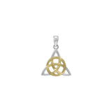 Celtic Triquetra Sterling Silver with 14K Gold Accent Pendant MPD3017* by TPD3017