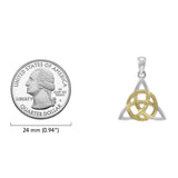 Celtic Triquetra Sterling Silver with 14K Gold Accent Pendant MPD3017* by TPD3017