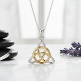Celtic Triquetra Sterling Silver with 14K Gold Accent Pendant MPD3017* by TPD3017