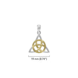 Celtic Triquetra Sterling Silver with 14K Gold Accent Pendant MPD3017* by TPD3017