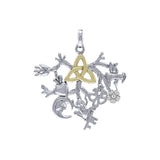 Cimaruta Sterling Silver with 14K Gold Accent Pendant MPD6448