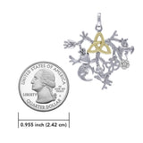 Cimaruta Sterling Silver with 14K Gold Accent Pendant MPD6448