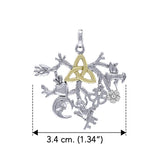 Cimaruta Sterling Silver with 14K Gold Accent Pendant MPD6448