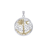 The Tree of Life in its Never-ending journey Sterling Silver with 14K Gold Accent Pendant MPD3543* by MPD3543