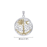 The Tree of Life in its Never-ending journey Sterling Silver with 14K Gold Accent Pendant MPD3543* by MPD3543