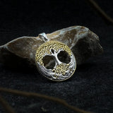 Behold the Magnificent Tree of Life ~ Sterling Silver and 14K Gold Accent Pendant MPD3544