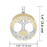 Behold the Magnificent Tree of Life ~ 14k Gold accent and Sterling Silver Jewelry Pendant MPD3544