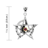 Pentacle Steampunk Sterling Silver with 14K Gold Accent Pendant