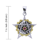 The Star Steampunk Silver and 14K Gold Accent Pendant MPD3924