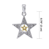 Trinity Knot Sterling Silver and 14K Gold Accent Five-Pointed Star  Pendant