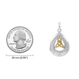 Teardrop shape & Trinity Knot Sterling Silver with 14K Gold Accent Pendant MPD4635* by MPD4635