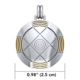 Protection and Centralization Sterling Silver with 14K Gold Accent Pendant by Sibylle Grummes MPD4809