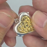 Celtic Heart Aroma Sterling Silver and 14K Gold Accent Locket Pendant MPD5040