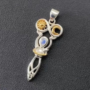 Celtic Goddess of Infinite Universe Sterling Silver with Gold Vermeil Accent Pendant