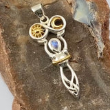 Celtic Goddess of Infinite Universe Sterling Silver and Gold Pendant MPD5931