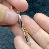 Triple Heart AA Recovery Pendant in Sterling Silver with 14K Gold Accents MPD6372