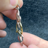 Triple Heart NA Recovery Pendant in Sterling Silver with 14K Gold Accents MPD6373