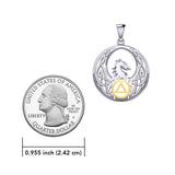 Celtic Phoenix with AA Recovery Symbol Sterling Silver with Gold Accent Pendant MPD6431