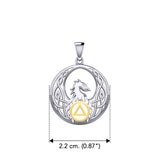 Celtic Phoenix with AA Recovery Symbol Sterling Silver with Gold Accent Pendant MPD6431