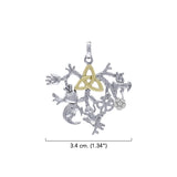 Cimaruta Sterling Silver with 14K Gold Accent Pendant MPD6448