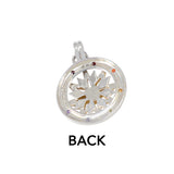 Compass Gemstone Pendant In Sterling Silver With 18K Gold Accent Ocean Nautical Design MPD683 by MPD683