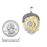 Live Beautifully with the Tree of Life ~ Sterling Silver Jewelry Pendant with 14k gold accent MPD974 - Jewelry