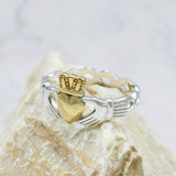 Infinity Claddagh Sterling Silver with Gold Accent Ring MRI1116