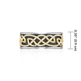A marvelous vision of Celtic tradition ~ Celtic Knotwork Sterling Silver Ring with 14K Gold Accent MRI1205