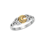 Celtic Moon Spell  Silver and 18K Gold Accent Ring MRI1557