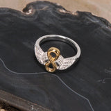 Angel Wings with Infinity Silver and Gold Accent Ring MRI1711