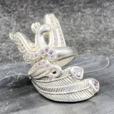 Mythical Phoenix arise! ~ Sterling Silver with 14K Gold Accent Ring With Gemstone MRI1741