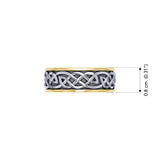 Celtic Knotwork Sterling Silver with 14K Gold Accent Ring MRI1759