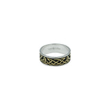Celtic Knotwork Sterling Silver with 14K Gold Accent Ring MRI1760 by MRI1760