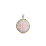Sigil of the Archangel Gabriel Small Sterling Silver with pink and Yellow Gold Plate Accent Pendant