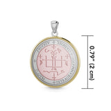 Sigil of the Archangel Gabriel Small Sterling Silver with pink and Yellow Gold Plate Accent Pendant OPD4783