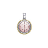 Sigil of the Archangel Raphael Small Sterling Silver with pink and Yellow Gold Plate Accent Pendant OPD4784