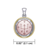 Sigil of the Archangel Raphael Small Sterling Silver with pink and Yellow Gold Plate Accent Pendant OPD4784 - Jewelry