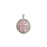 Sigil of the Archangel Zadkiel Small Sterling Silver with pink and Yellow Gold Plate Accent Pendant