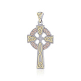 Celtic Knotwork Cross Three Tone Pendant OTP037 - Jewelry