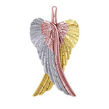 Large Angel Wing Pendant made from White, Yellow and Pink Gold RPD2933 - Jewelry