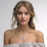 Large Angel Wing Pendant made from White, Yellow and Pink Gold RPD2933 - Jewelry