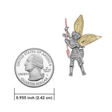 Archangel Saint Michael Pendant made from White, Yellow and Pink Gold RPD3073 - Jewelry