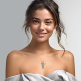 Archangel Saint Michael Pendant made from White, Yellow and Pink Gold RPD3073 - Jewelry