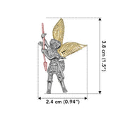 Archangel Saint Michael Pendant made from White, Yellow and Pink Gold RPD3073 - Jewelry