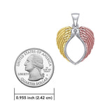 The Angel Wing Pendant made from White, Yellow and Pink Gold RPD5013 - Jewelry