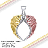 The Angel Wing Pendant made from White, Yellow and Pink Gold RPD5013 - Jewelry