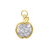 Celtic Spiritual Fruit Apple with Tree of Life 14K Solid Yellow and White Gold Charm