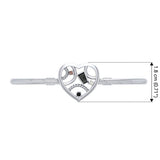 Fantastic Contemporary Design Heart Sterling Silver Cuff Bracelet TBA137
